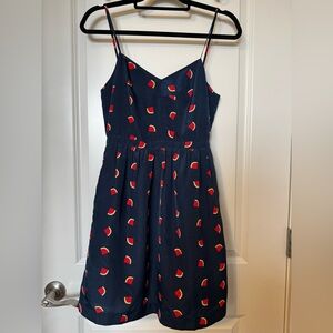 J. Crew Women’s Navy Dress with Watermelon Pattern